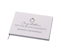 Personalised Congratulations on your Engagement Guest Book White