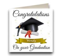 Personalised Congratulations On Your Graduation Card Printed On Quality Gloss Fronted Card CD21