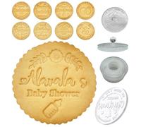 Personalised Cookie Stamp for Baking Cookies Baby Shower Custom Cookie Cutter Stamps with Family Name Christmas Wedding Birthday