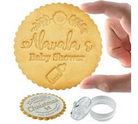Personalised Cookie Stamp with Family Name, Custom Cookie Stamps with Handle Baby Shower for Baking Acrylic Cutter Gifts