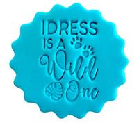 Personalised Cookie Stamp with Free Scallop Cutter, Birthday Name Age, 5cm Acrylic Biscuit Embosser, Food-Safe Plastic Baking Tool, Fits M&S All Butter Biscuits (Design 22)