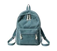 Personalised Corduroy Backpack, Personalized Large Capacity Laptop Backpack - Custom Name Lightweight Travel School Bag, Vintage Daypack for Women Men, Gift for Student (Blue)