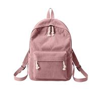 Personalised Corduroy Backpack, Personalized Large Capacity Laptop Backpack - Custom Name Lightweight Travel School Bag, Vintage Daypack for Women Men, Gift for Student (Pink)