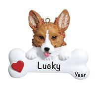 Personalised Corgi Dog Bone Ornament 2025 - Fast & Free 24h Customisation - Pet Christmas Ornaments for Tree - Custom Gift Wrapped Welsh Corgi Keepsake for Dog-Lovers
