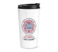 Personalised Coronation Emblem Original King Charles III Travel Mug Cup King's Commemorative Souvenir Gift