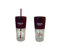 Personalised Costa Coffee Cup - 16oz Reusable Travel Mug with Custom Name - Eco-Friendly Cup with Lid & Straw