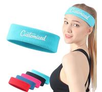 Personalised Cotton Breathable Sweatband Unisex, Custom Sports Headband With Your Text Logo, Absorption Breathable Band Sweat for Running, Cycling, Basketball, Tennis, Fitness Workout