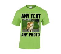 Personalised Cotton T-Shirt | Custom Picture & Text Printing | Durable Design for Machine Wash | Create Your Own T-Shirt UK, Lime, Cotton