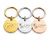 Personalised Country Map Keyring - Long Distance Relationship Gift | Two country or state map keychain, engraved - long distance couples, boyfriend, girlfriend, moving abroad & friendship