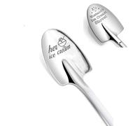 Personalised Couple Ice Cream Coffee Spoon - 304 Stainless Steel Engraved Spoon Shovel,Gift for Anniversary, Wedding & Best Friend - Non-Slip Multi-Use Dessert Utensil