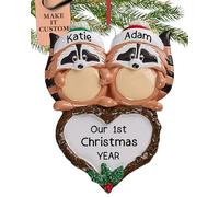 Personalised Couple Ornament 2025 - Fast & Free 24h Customisation - Family of 2 Christmas Ornaments for Tree - Custom Gift Wrapped Raccoon Keepsake for Two Persons