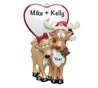 Personalised Couple Ornament 2025 - Fast & Free 24h Customisation - Family of 2 Christmas Ornaments for Tree - Custom Gift Wrapped Deer Keepsake for Two Persons