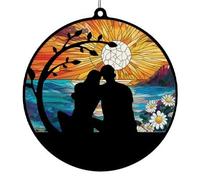 Personalised Couple Portrait Hanging Suncatcher Ornament, Custom Suncatchers for Windows Hanging, Custom Couple Name Portrait Sun Catcher Ornament for Him Her,Couple Suncatchers (One size)