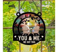 Personalised Couple Portrait Hanging Suncatcher Ornament Custom You And Me We Got This Window Suncatcher Funny Beach Chair Couple Ornament Hanging Gift For Her/Him
