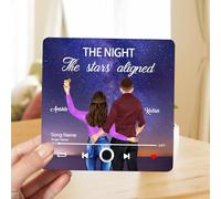 Personalised Couple Portrait Music Fridge Magnets Custom Name Built-In Music Player The Night The Stars Aligned Memory Music Refrigerator Magnet Gifts For Music Lovers Birthday (style 22)