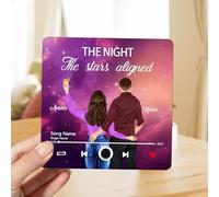 Personalised Couple Portrait Music Fridge Magnets Custom Name Built-In Music Player The Night The Stars Aligned Memory Music Refrigerator Magnet Gifts For Music Lovers Birthday (style 23)