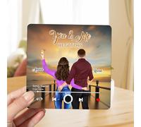 Personalised Couple Portrait Music Fridge Magnets Custom Name Built-In Music Player You And Me We Got This Memory Music Refrigerator Magnet Gifts For Music Lovers Family Birthday (style 25)