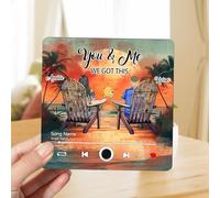 Personalised Couple Portrait Music Fridge Magnets Custom Name Built-In Music Player You And Me We Got This Memory Music Refrigerator Magnet Gifts For Music Lovers Family Birthday (style 27)