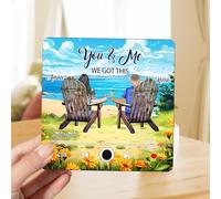Personalised Couple Portrait Music Fridge Magnets Custom Name Built-In Music Player You And Me We Got This Memory Music Refrigerator Magnet Gifts For Music Lovers Family Birthday (style 30)