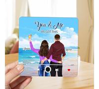 Personalised Couple Portrait Music Fridge Magnets Custom Name Built-In Music Player You And Me We Got This Memory Music Refrigerator Magnet Gifts For Music Lovers Family Birthday (style 18)