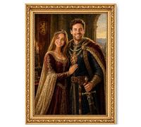 Personalised Couple Portrait Print from Photo - Custom Royal Artwork, Anniversary Unique Gift for Him or Her, Wedding, Birthday, for Husband Wife Boyfriend Girlfriend, A5 A4 A3 A2