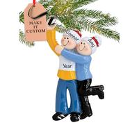 Personalised Couple Selfie Ornament 2025 - Fast & Free 24h Customisation - Christmas Ornaments for Tree - Custom Gift Wrapped Mobile Phone Photo Keepsake for Two Persons