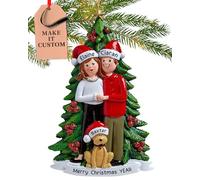 Personalised Couple with Dog Ornament 2026, Dog Parents with Tree | 23h Customised Puppy's First Christmas Ornaments for Dog Moms & Dads, Custom Pet Rescue Keepsake Gift from Family & Friends