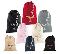 Personalised Couples Gifts for Women & Men, Personalised Santa Sacks Adults, Customised Santa Sack with Stockings, Custom Stocking Santa Sack Cotton, Christmas Stocking Gifts for Him & Her
