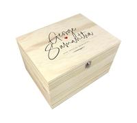 Personalised Couples Wooden Keepsake Memory Box | Custom Names & Text | Valentine's, Anniversary, Wedding Gift | W36cm x D26.9cm x H20cm