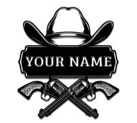 Personalised Cowboy Metal Sign,Rustic Western Cowboy Decor,Custom Vintage Cowboy Hat Wall Art,Last Name Sign,Home Decor,Gift for Cowboys Cowboy-1
