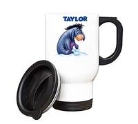 Personalised Crazy Cutest Donkey on Cloud Cartoon Animal Kids/Men/Women Birthday/Christmas Silver/White Insulated Travel Tea/Coffee Mug. (White)