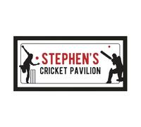 Personalised Cricket Pavilion Wall Art - Framed Print for Sports Fans