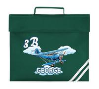 Personalised Crop Duster Plane Book Bag for Boys Plane Custom Name Class Return to School Nursery Kids Bag, One Size, Bottle