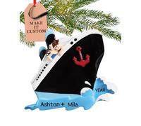 Personalised Cruise Ship Ornament 2025 - Fast & Free 24h Customisation - Couple Christmas Ornaments for Tree - Custom Gift Wrapped Travel Keepsake for Honeymooners, Travelers, Holidaymakers