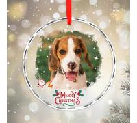 Personalised Crystal Christmas Bauble 2025 with Photo, Custom Christmas Ornament for Christmas Tree Decor, Customised Xmas Tree Decor Gift for Family, Couples, Baby’s First Xmas, Pets (Round-4)