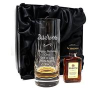 Personalised Crystal Highball & Miniature - Disaronno Design (Silk Lined Gift Box)