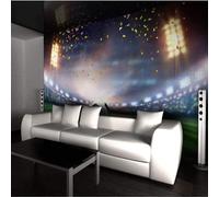 Personalised Cubic Art Football Stadium Football 3D Wallpaper Premium Textured Silk Study Dining Living Room Bedroom Sofa TV Wall Easy Install-200cm×140cm