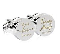 Personalised Cufflinks for Men Engraved Cufflinks for Him Custom Gifts for Usher Dad Boyfriend Husband Best Man Groomsman at Anniversary Wedding Engagement Fathers Day with Gift Box (Lover)