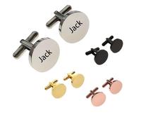 Personalised Cufflinks for Men, Metal Men's Cuff Links, Silver Tuxedo Cufflink, Classic Groomsmen Cufflinks Wedding Cuff Links for Father Husband Boyfriend Business Anniversary Birthday (Rotundity)