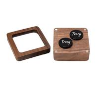 Personalised Cufflinks For Men Set Of 2 With Wood Box, Custom Wedding Engraving Cufflink Groom To Be Gifts Best Man Gift Gift For Dad Christmas Gifts For Men,Friend,Family (Black)