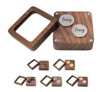 Personalised Cufflinks For Men Set Of 2 With Wood Box, Custom Wedding Engraving Cufflink Groom To Be Gifts Best Man Gift Gift For Dad Christmas Gifts For Men,Friend,Family (Silver)