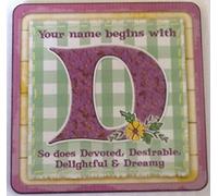 Personalised Cuppa Coasters initial D ladies
