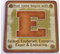 Personalised Cuppa Coasters Initial E gents