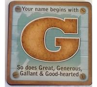 Personalised Cuppa Coasters Initial G Male