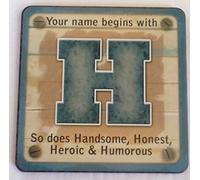 Personalised Cuppa Coasters Initial H Male