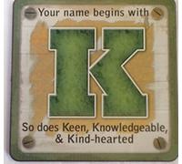 Personalised Cuppa Coasters initial K male