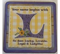 Personalised Cuppa Coasters initial L