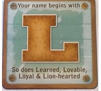 Personalised Cuppa Coasters initial L male