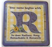 Personalised Cuppa Coasters Initial R female