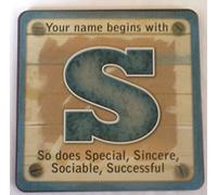 Personalised Cuppa Coasters initial S male
